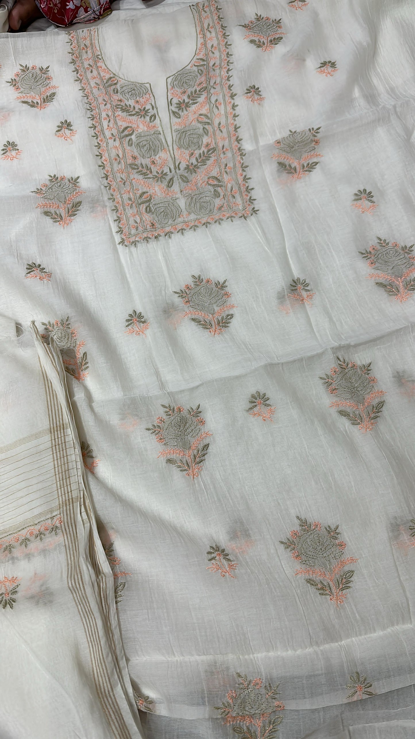 Mul Chanderi Suit with Dupatta