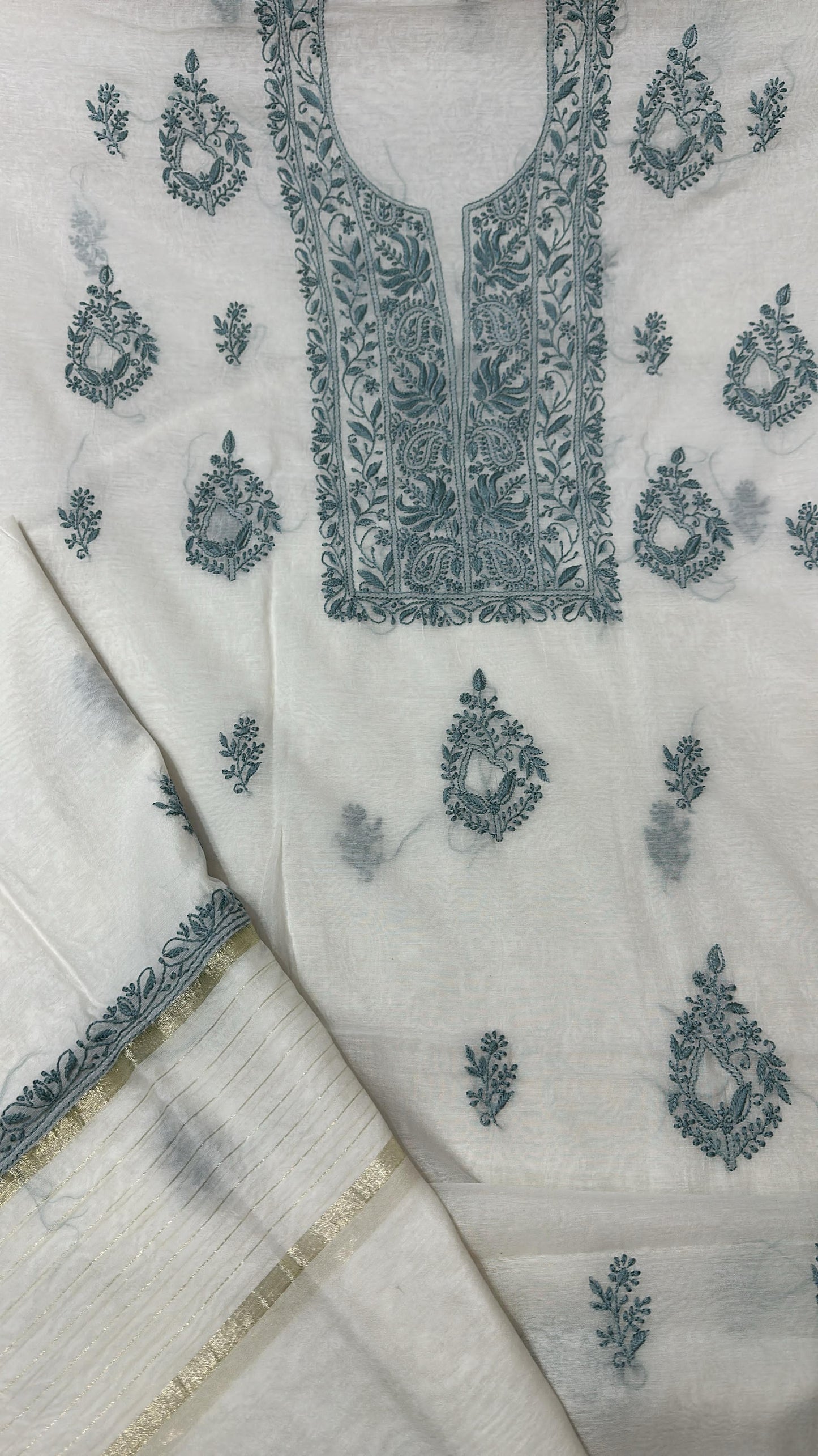 Mul Chanderi Suit with Dupatta