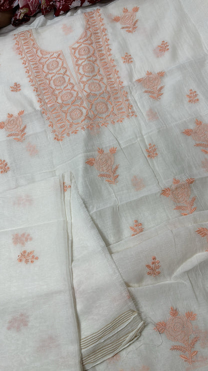 Mul Chanderi Suit with Dupatta
