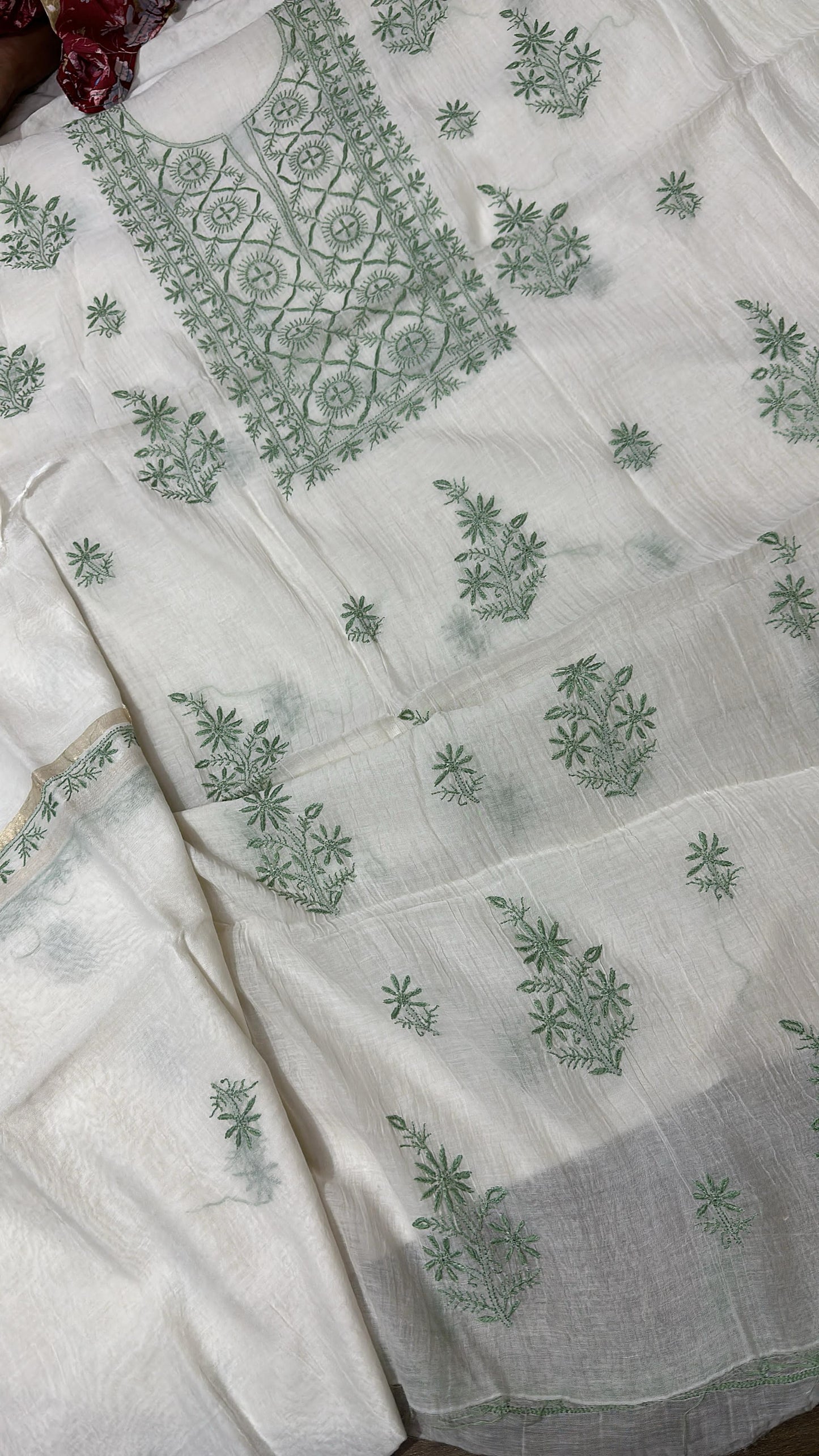 Mul Chanderi Suit with Dupatta