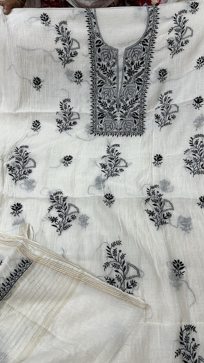 Mul Chanderi Suit with Dupatta